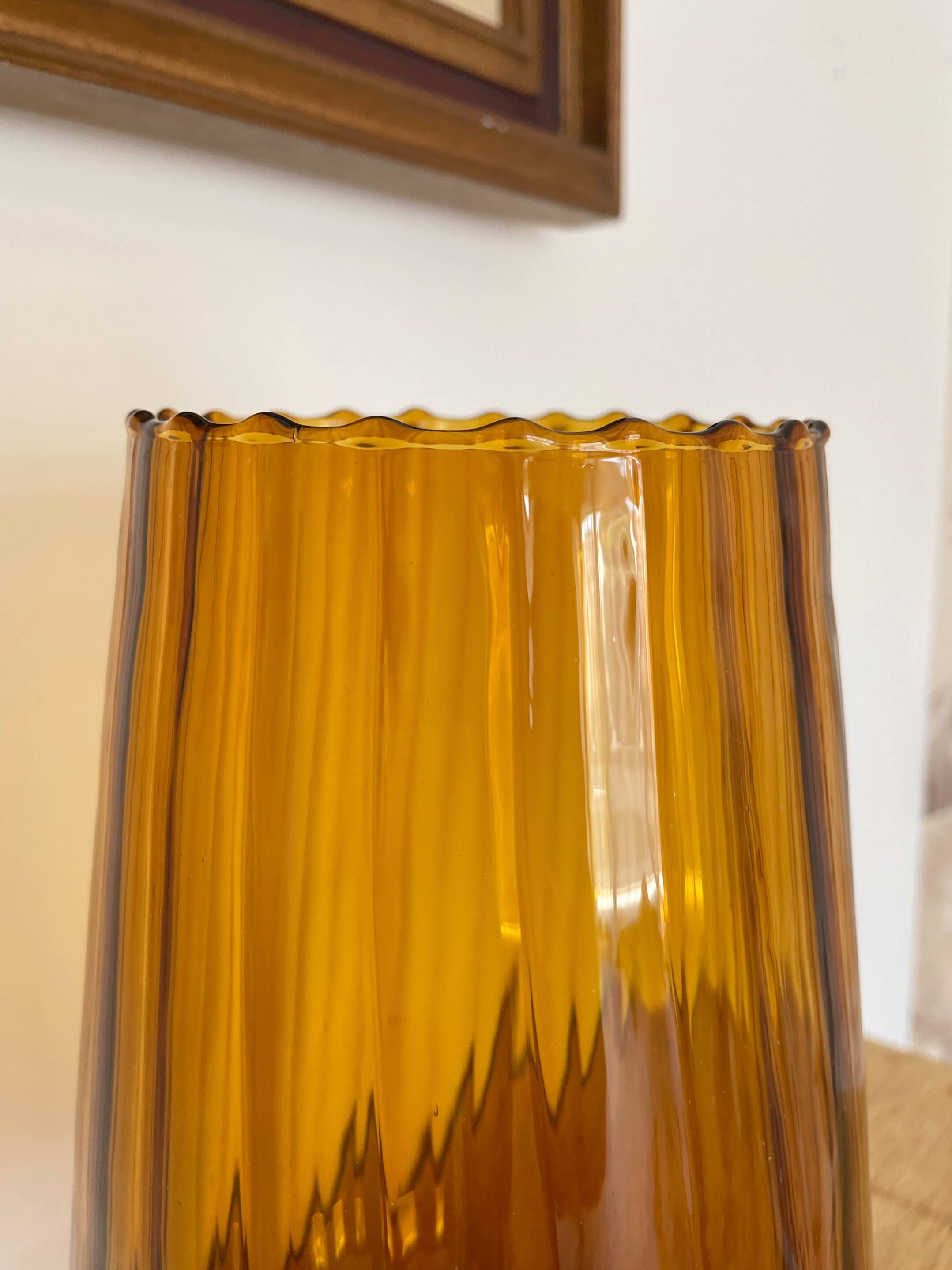 Large amber vase from the 1960s.