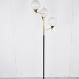 Vintage brass and glass floor lamp, 1970s, Italy