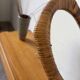 Woven wicker mirror French Riviera 1960