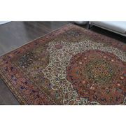 1960s Vintage Persian Handmade Wool Cotton Light Red Area Rug 253x340