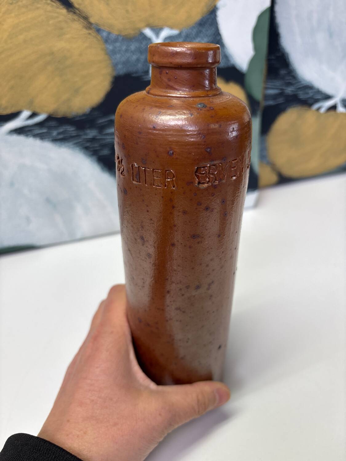 Antique stoneware bottle