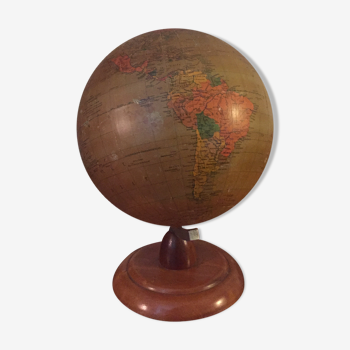 Globe terrestre année 50 - Socle en bois