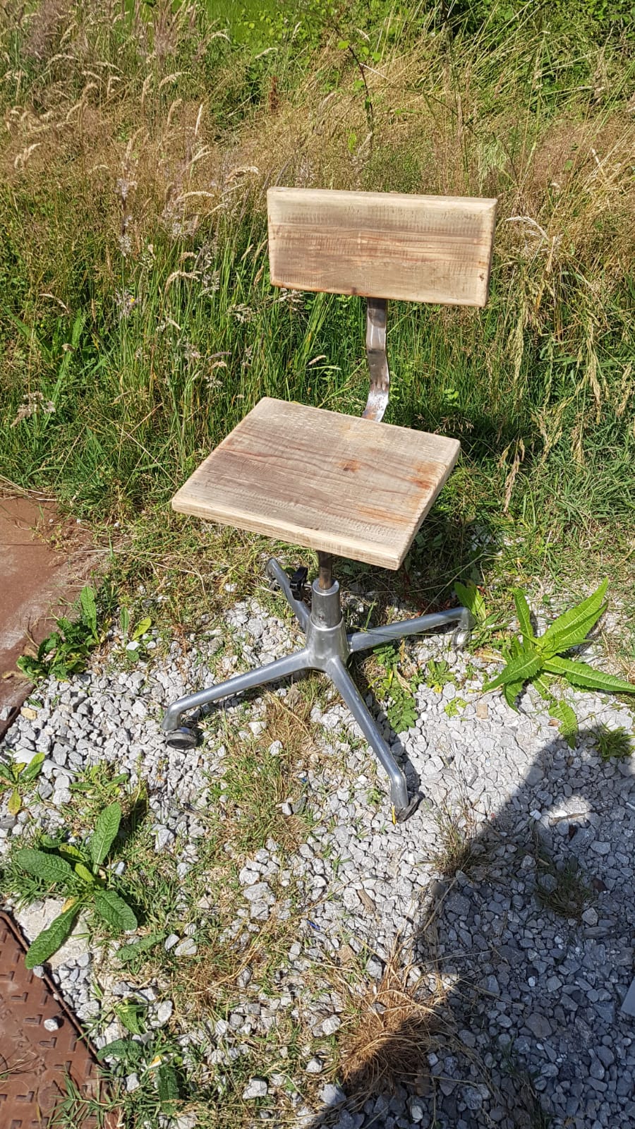 Chaise d'atelier industrielle