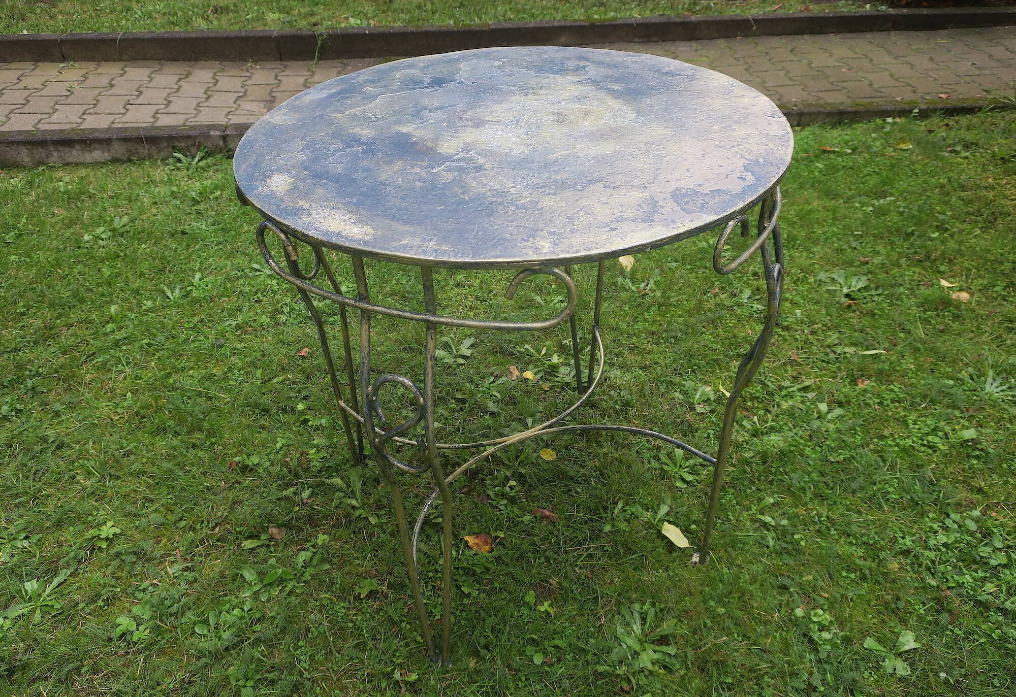 Mid century painted iron patio or garden table, 1960s