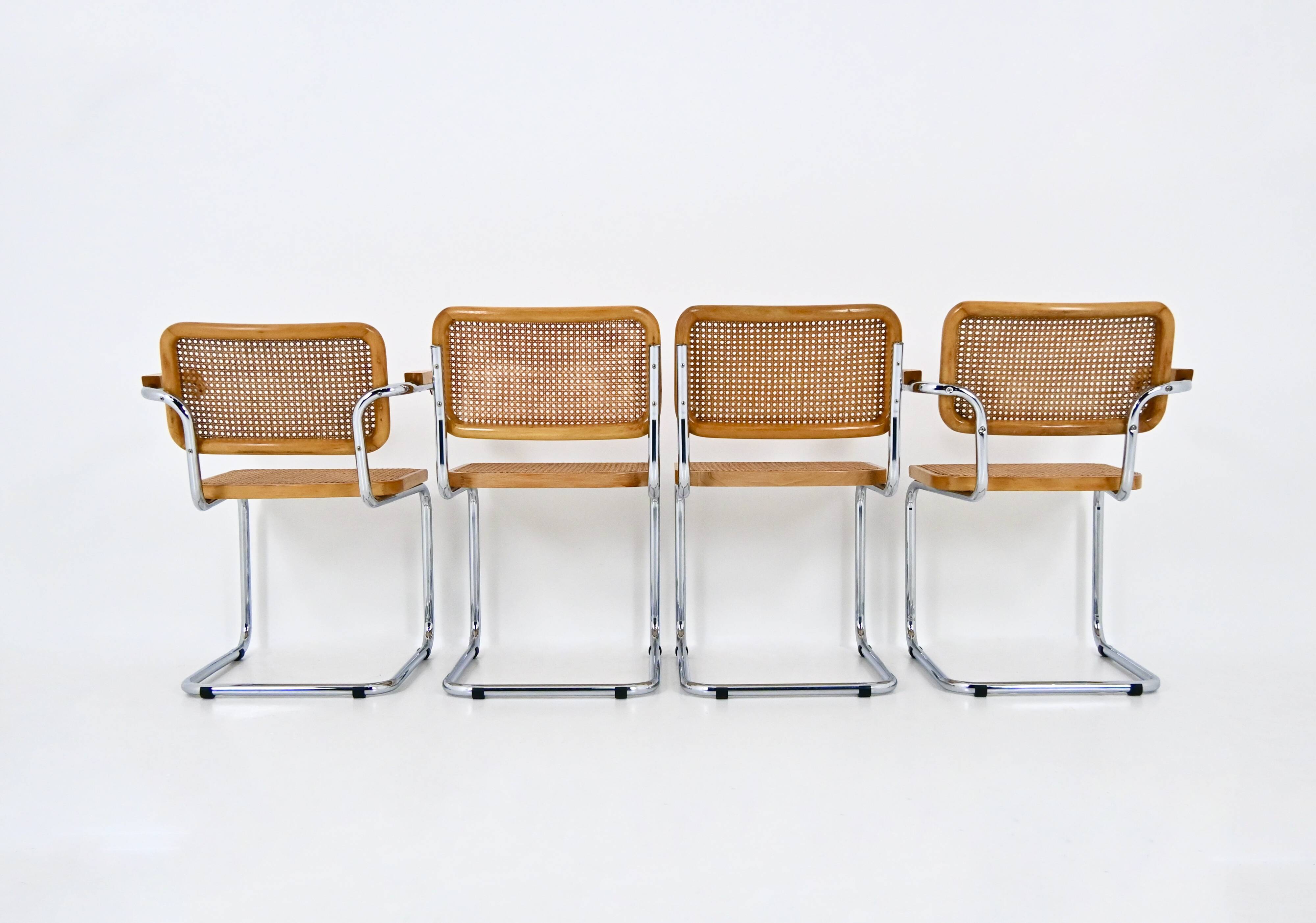 Set of 4 Style B32 Dining Chairs by Marcel Breuer