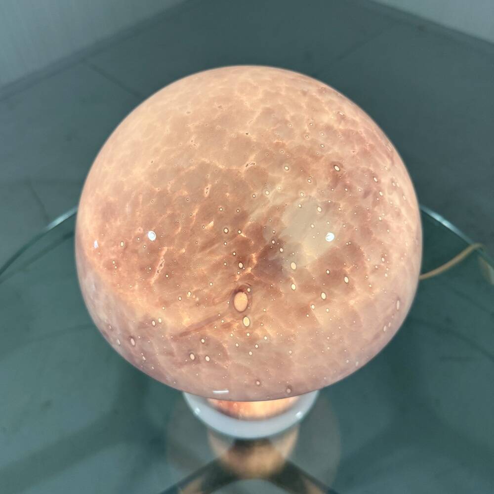 Glass mushroom table lamp by Fischer Leuchten 1970's