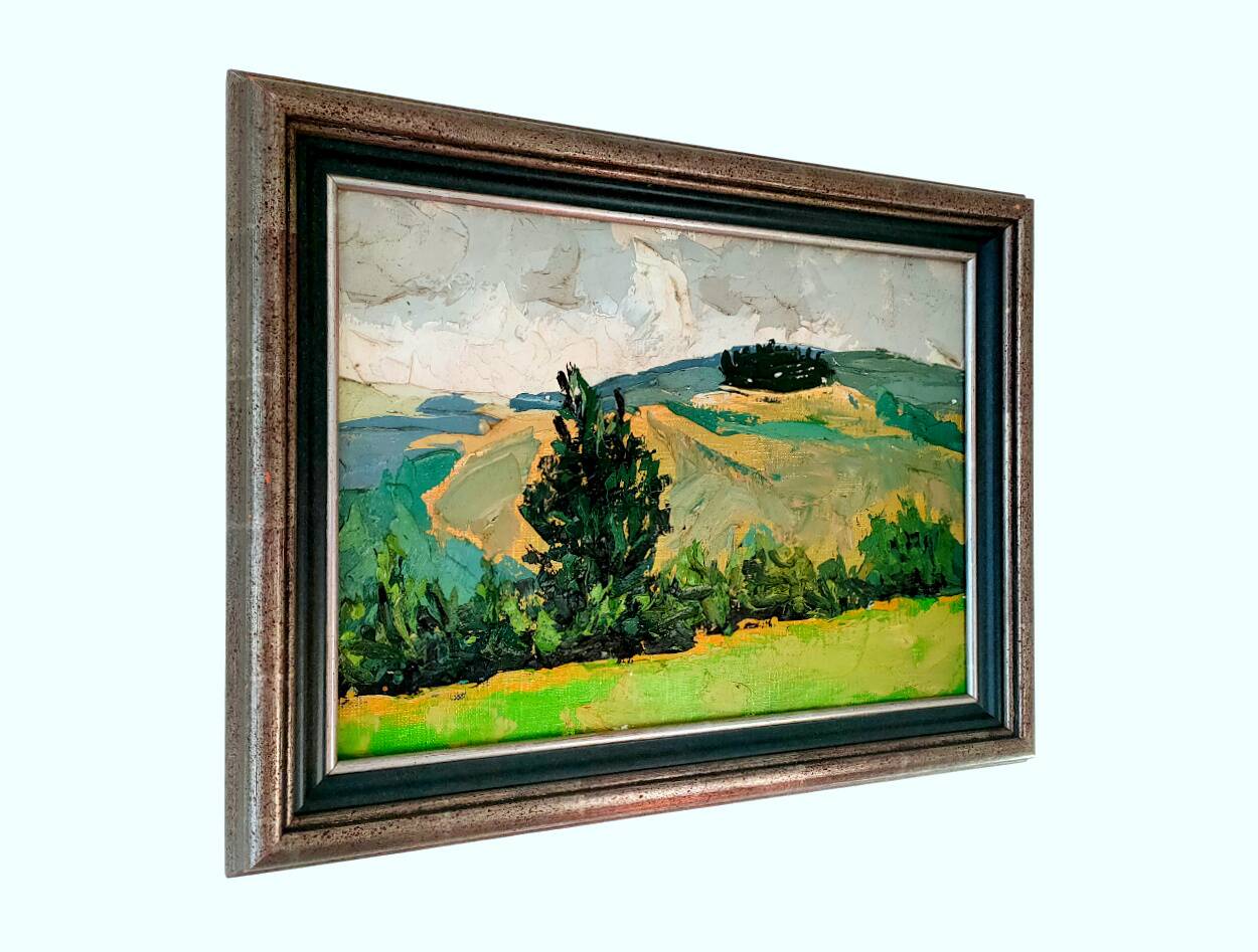 Tableau SCHWARZ (Marcel, 1914-1985) – HST - Paysage, montagne - 1950