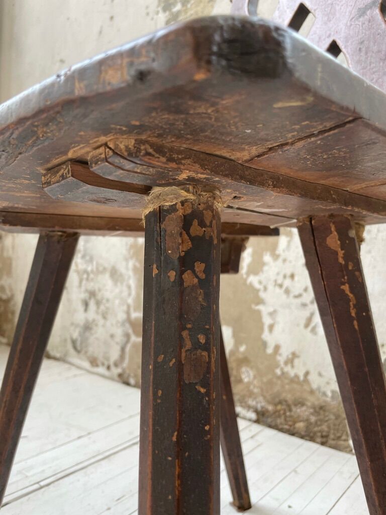 Pair of brutalist Alsatian mountain chairs 19th