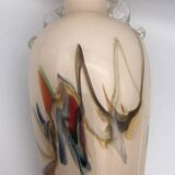 Vase type amphora in blown glass and artistic inclusion 20.5 cm