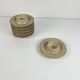 Set of 6 speckled beige ceramic egg cups.
