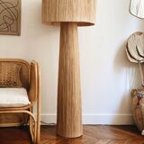 Natural raffia floor lamp