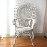 White peacock rattan chair