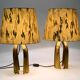 Pair of large extraordinary heavy Mid Century brass table lamps