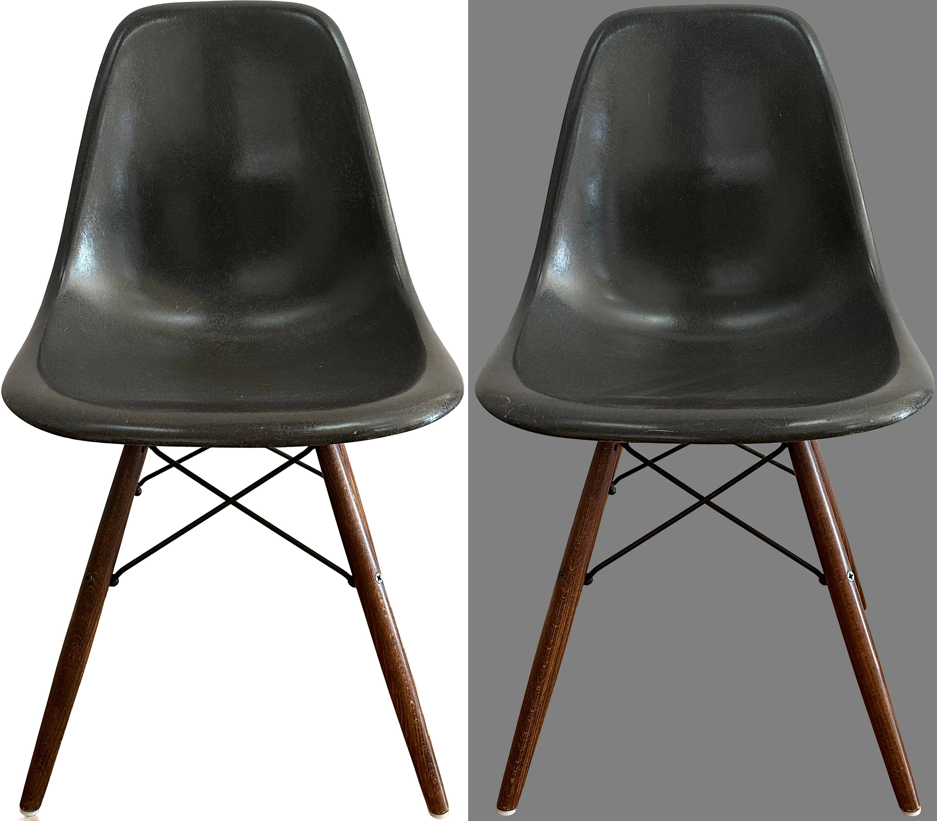 Set of 6 original Eames DSW chairs by Herman Miller