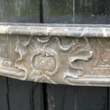 Fireplace louis xv in grey marble of the ardennes late eighteenth century