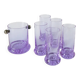Set consisting of 5 cocktail glasses and an ice bucket, purple and chrome, made in Italy, 1960.