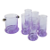 Set consisting of 5 cocktail glasses and an ice bucket, purple and chrome, made in Italy, 1960.
