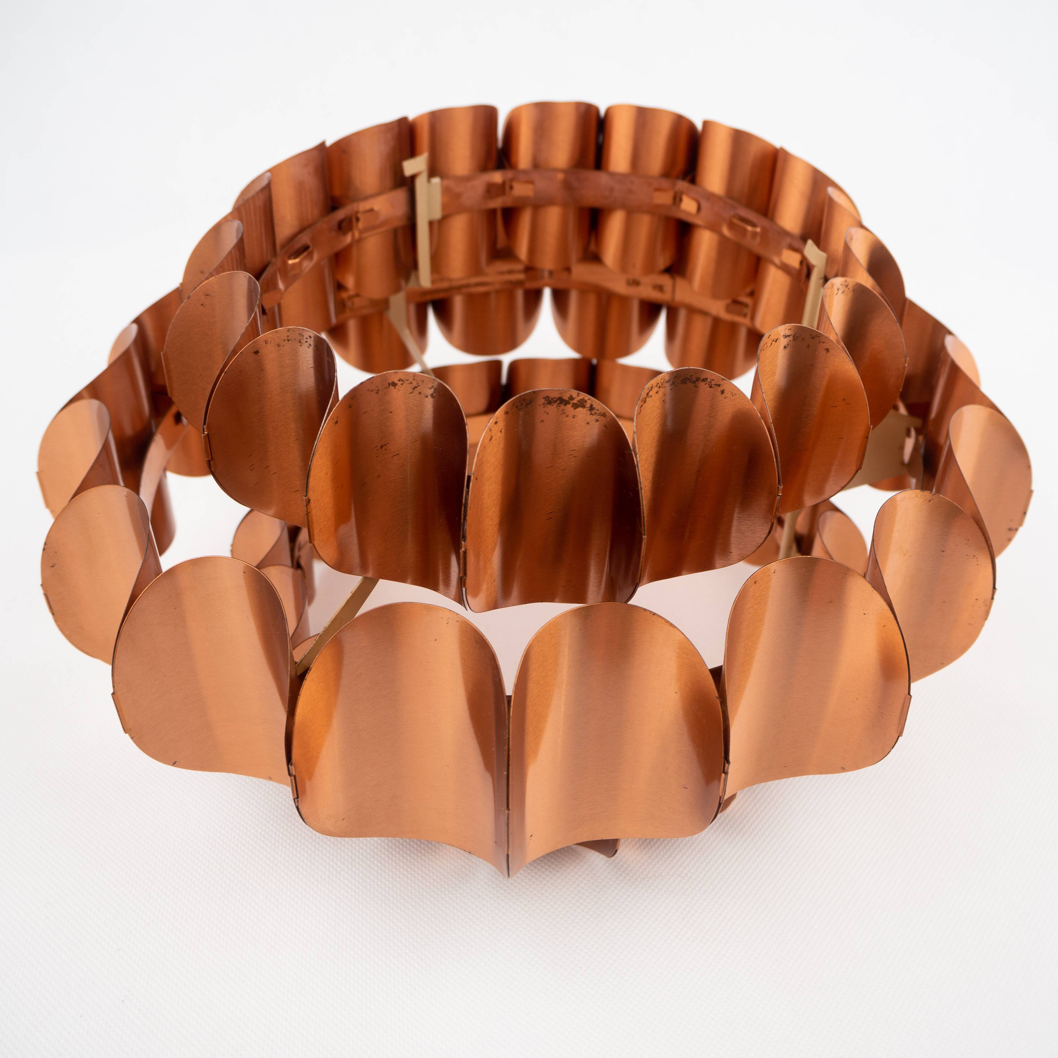 Swedish copper vintage lamp by Thorsten Orrling, 1960s