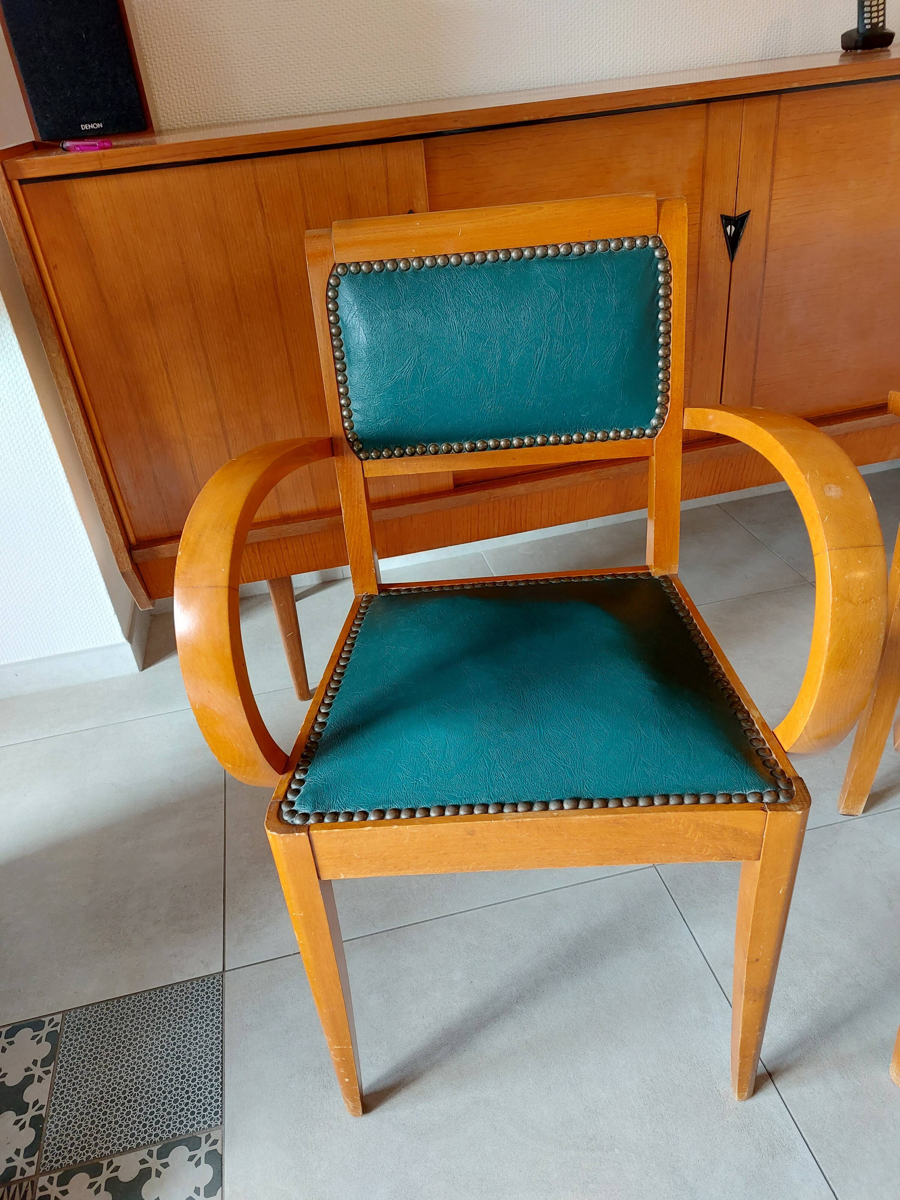 green leather bridge chairs