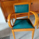 green leather bridge chairs
