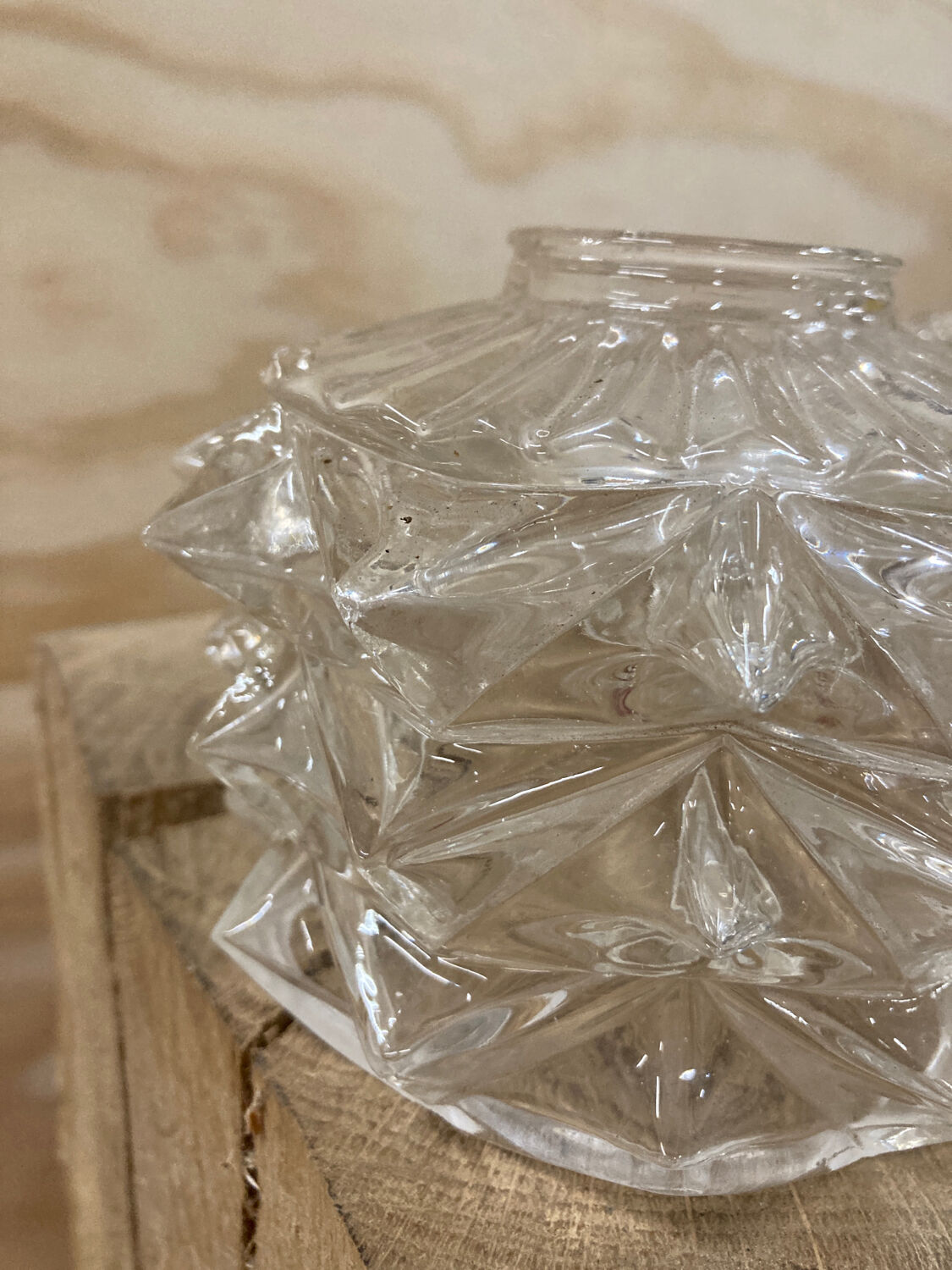 Pair of transparent glass pendant lights