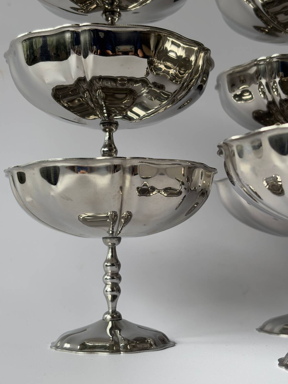 Vintage stainless steel ice cream cups