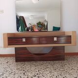 Ebony veneer dressing table with mirror, 1970s