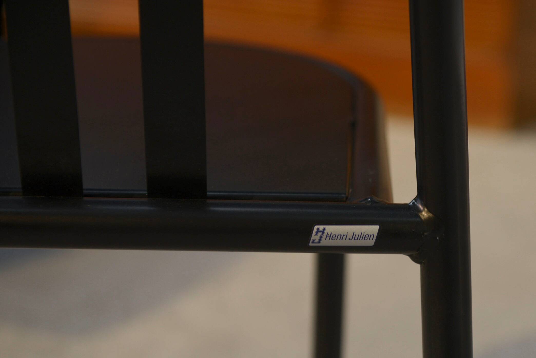 Pair of white and black chairs by Mallet Stevens