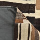 5x7 Brown & Cream Handmade Vintage Kilim Rug, 149x200Cm