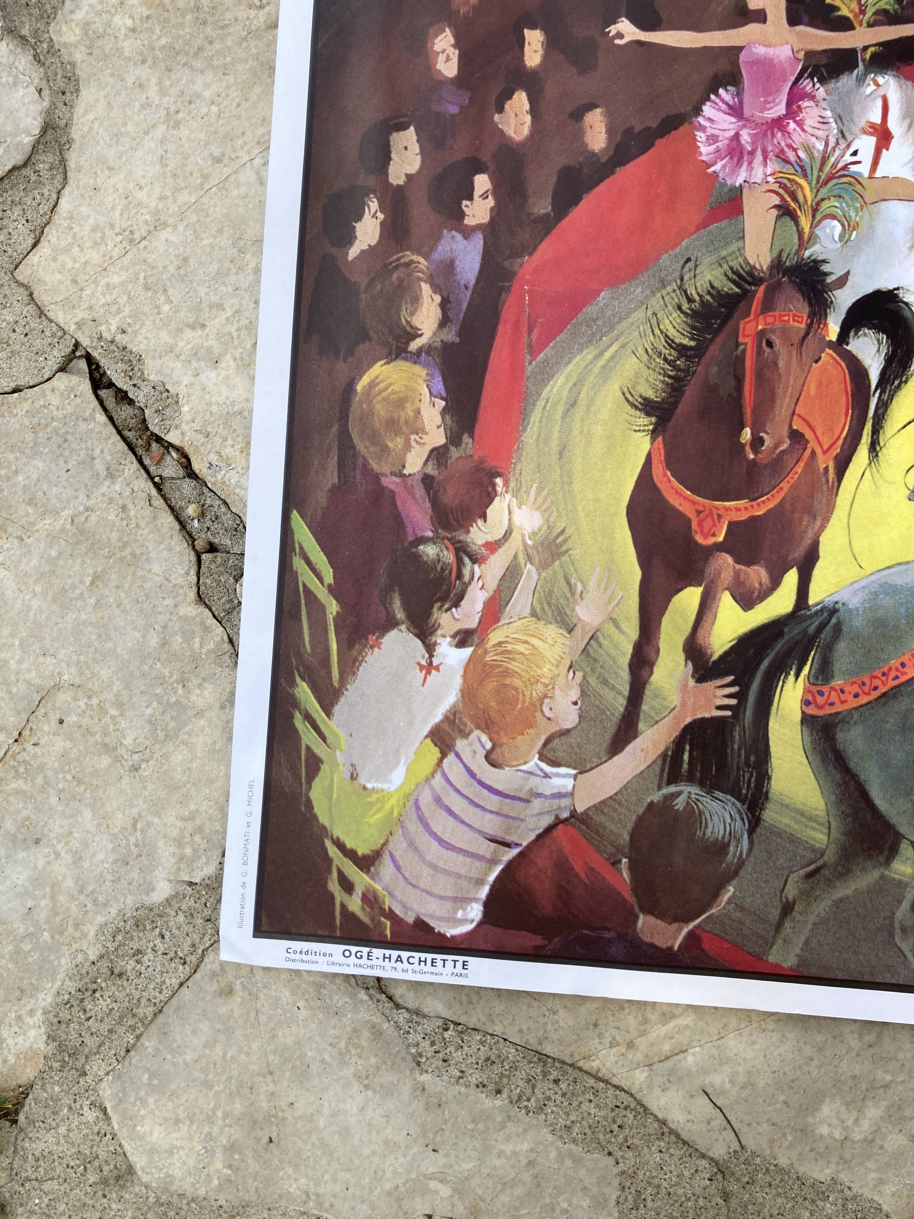 Illustration of vocabulary poster The circus & the room