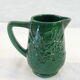 Old Little Vintage Green Pitcher in faience of ST CLEMENT flower basket decor