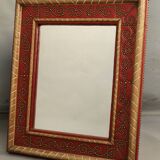 Mirror Red Leather André Maillefert 61x73cm