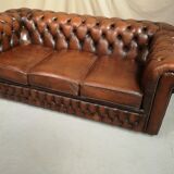 Brown leather chesterfield sofa