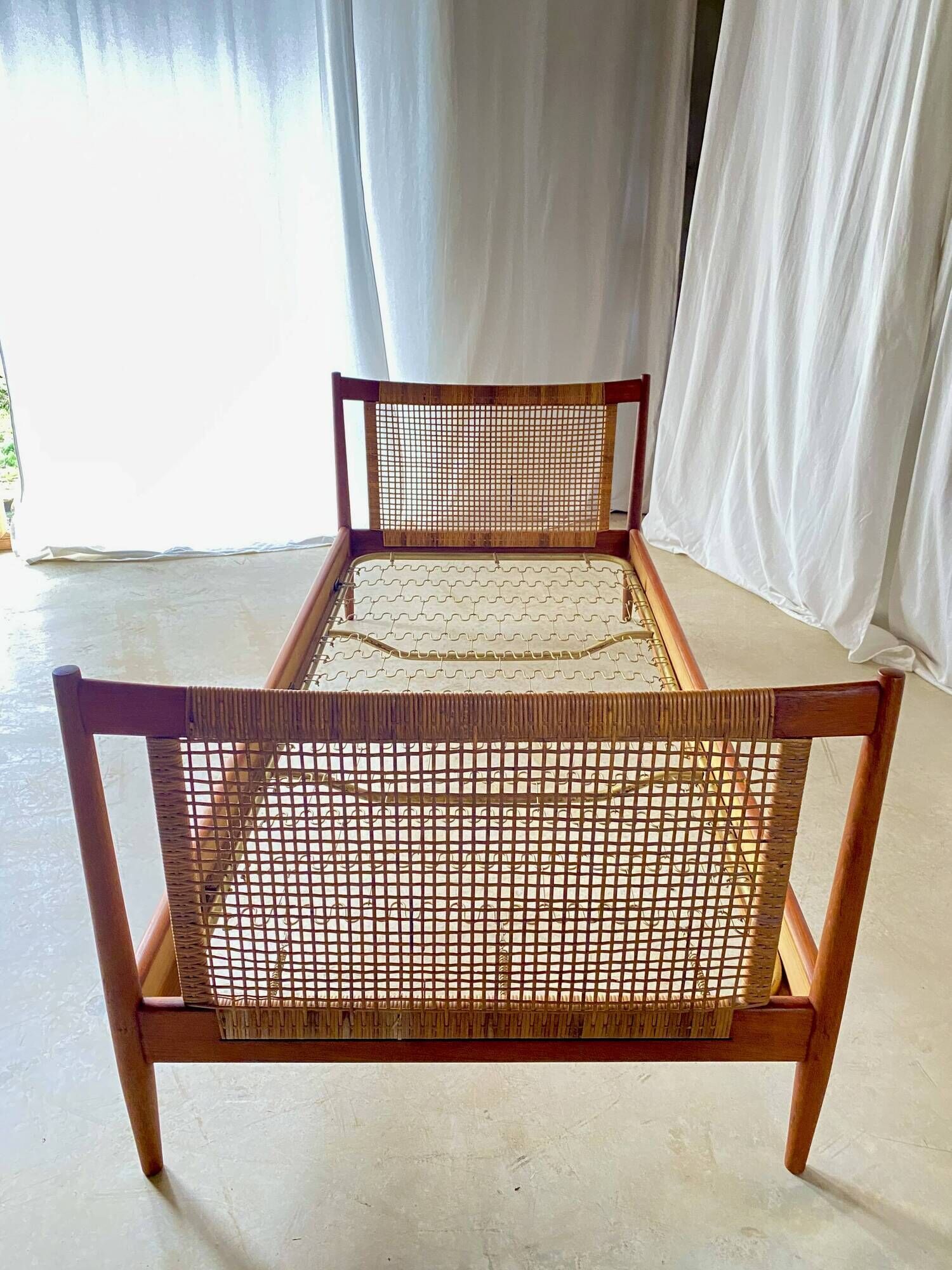 Danish teak bed by Peter Hvidt and Orla Mølgaard for Soborg Møbler.
