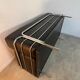 Old vintage leather and tubular metal sofa, design 70s