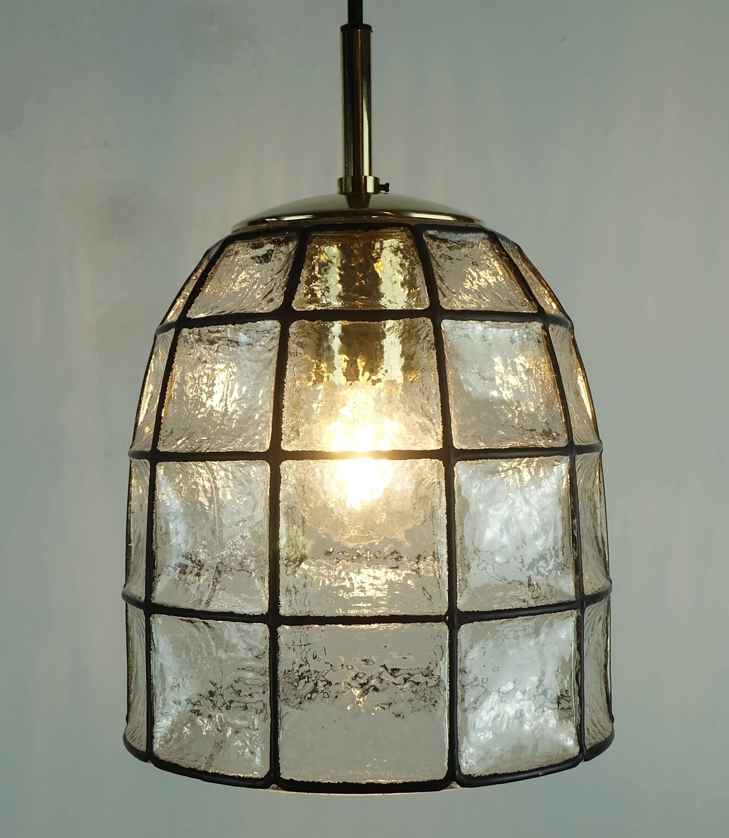 glashuette limburg hanging LAMP 1960's 70's glass pendant light model 4184