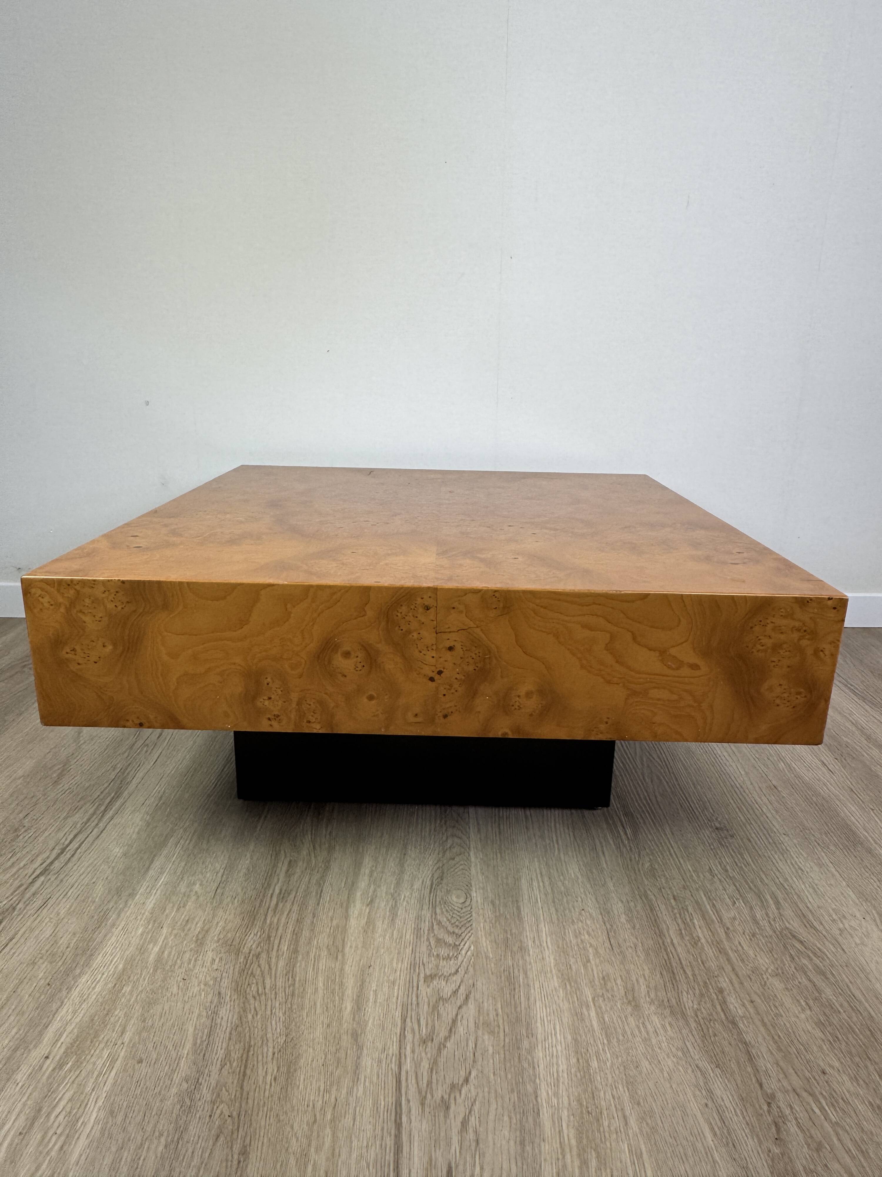 Veneered coffee table — varnished — 1970s design
