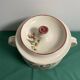 Pot shape pot with vintage ceramic lid floral decoration