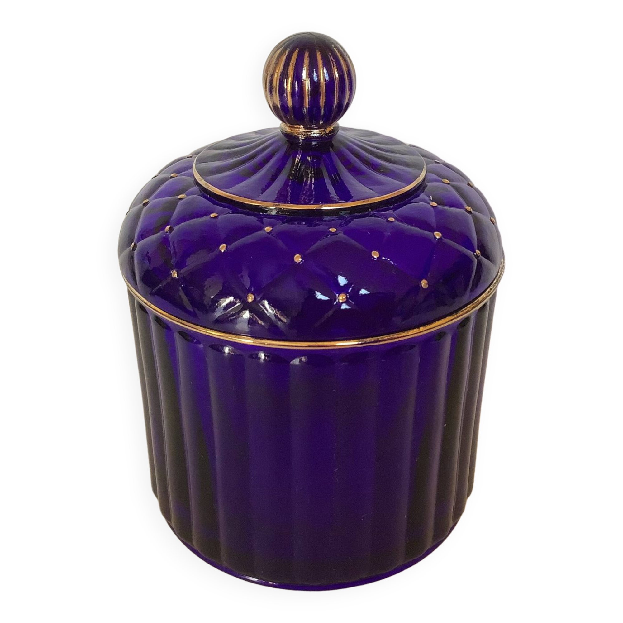 Cobalt blue and gold pot box