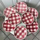 Set of 8 dessert plates fb badonviller pink gingham model 40s