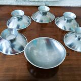 6 ice cream cups and a Guy Degrenne tray