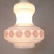 Vintage French pendant light in cream-white glass with pink flowers