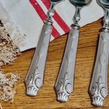 Set of 6 silver-plated fleur-de-lys dessert spoons
