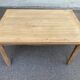 Extensible farmhouse dining table stripped in raw solid oak 1950