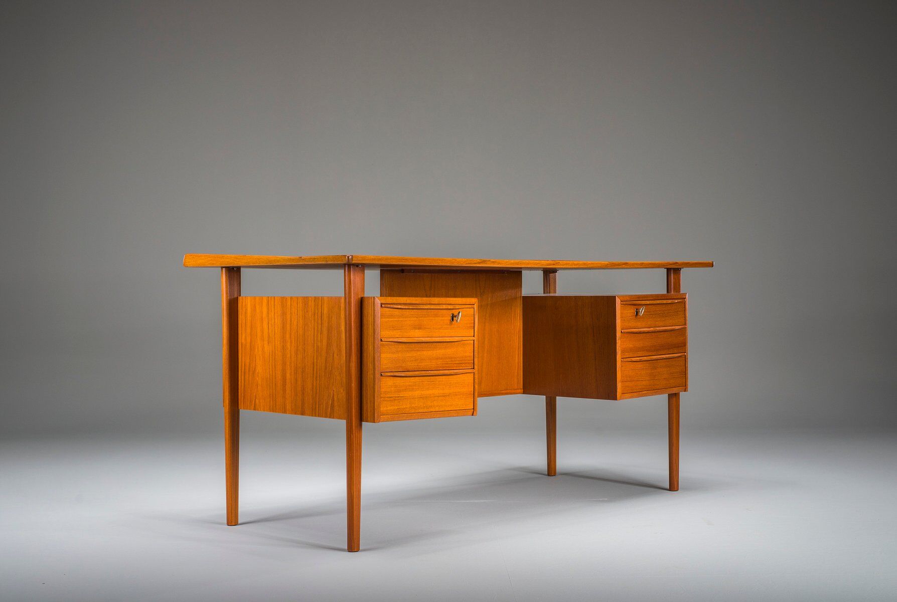 Danish teak desk by Peter Lovig Nielsen for Hedensted Mobelfabrik, 1974