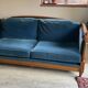 Jean Roche Vintage Wood and Velvet Sofa
