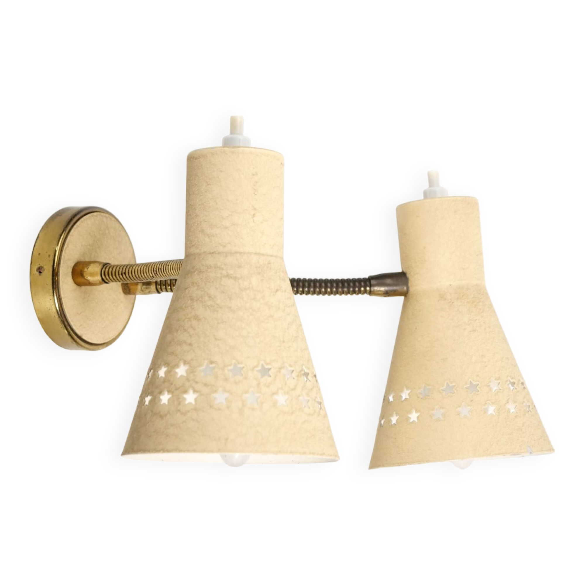 Italian wall lamp double flexible 1950