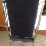 Set of 8 brass and alcantara chairs Romeo Rega 1970