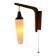 Wall light in teak and opaline glass, 1960s