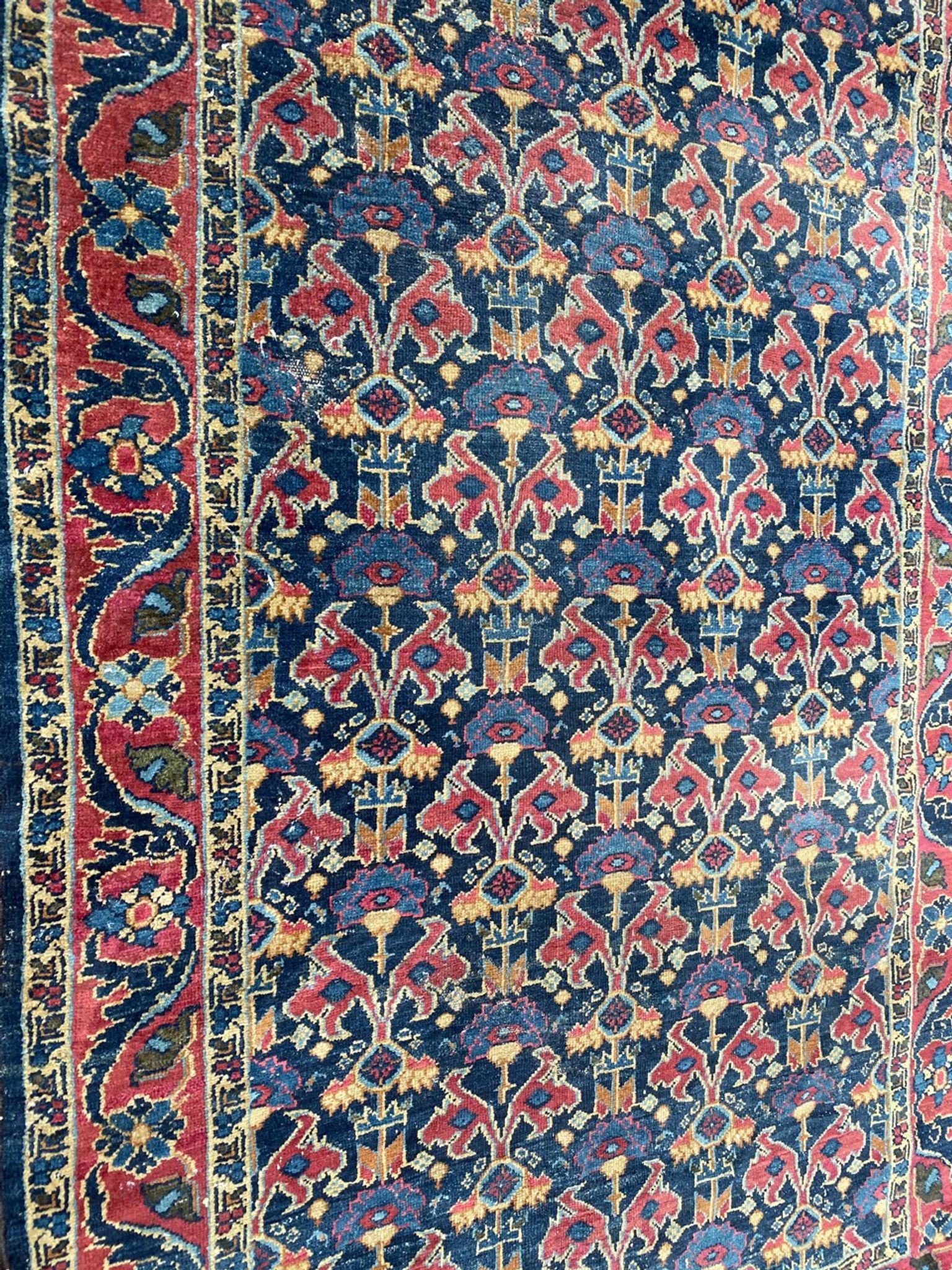 Ancient Persian mahal carpet 102x162 cm